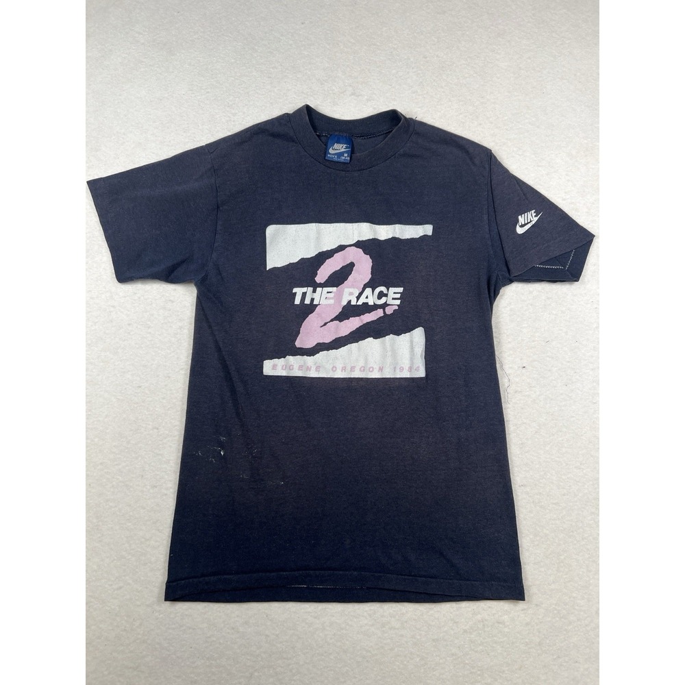1984‎ Nike The Race 2 Vintage T-shirt Eugene Oregon Blue Tag Size M